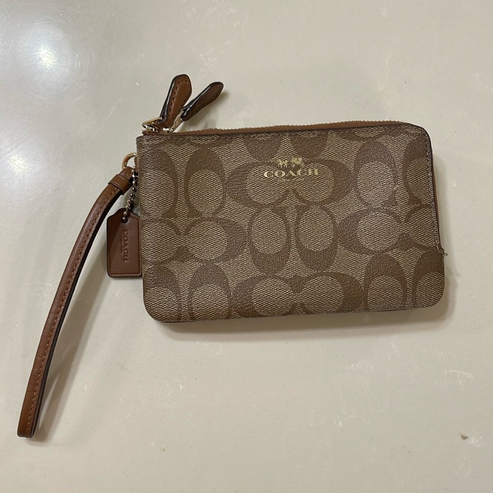 COACH medium coins purse authentic genuine brand double closure zipper